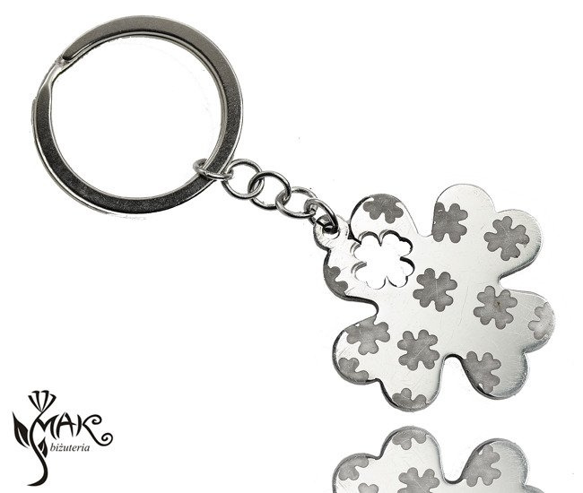 582 BRELOK DO KLUCZY koniczynka stalowa grawer w cenie