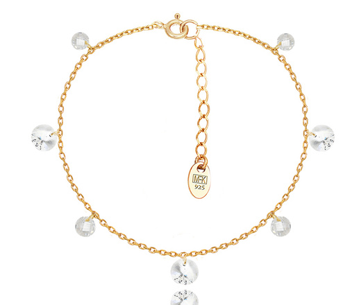 1388 komplet srebrny 925 pozłacany z kryształkami