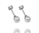 kolczyki stalowe z perłami 4mm 1777/14