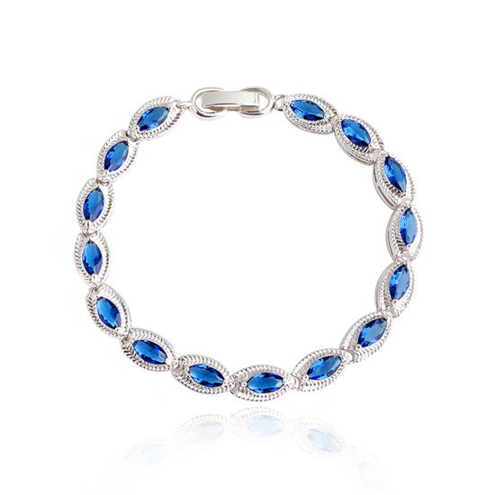 Br599/1027 bransoletka z cyrkoniami niebieskimi