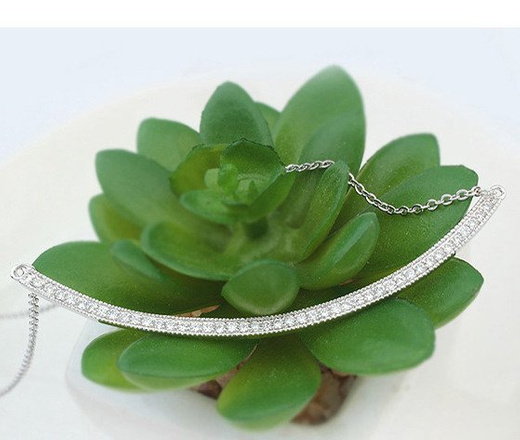 NK599/453 NASZYJNIK platynowany cyrkonie łuk