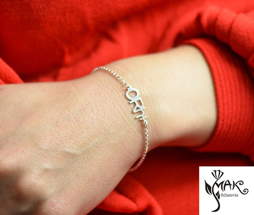 BR895 BRANSOLETKA grupa krwi Swarovski Elements serce