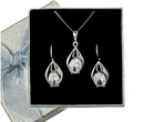 480/187  komplet srebrny w kształcie łez  