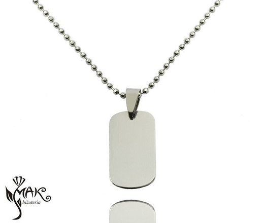 W787 NIEŚMIERTELNIK z łańcuszkiem grawer laserowy + pudełko