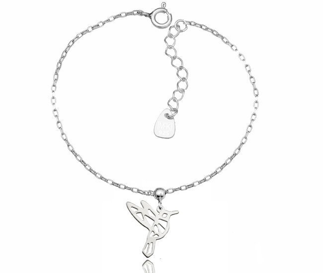 1157 bransoletka z srebrna 925 ażurowy koliber origami