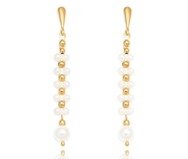 1393 kolczyki srebrne 925 pozłacane z perełkami na ślub