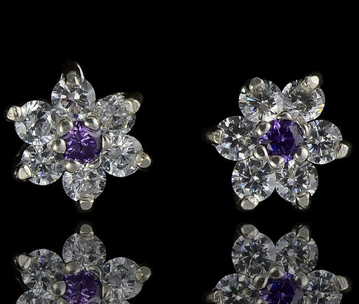 480/165 kolczyki srebrne w kształcie kwiatuszków