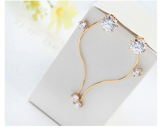 Kol 599/615 KOLCZYKI długie z krystalicznymi cyrkoniami, żółte złoto