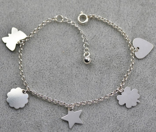 BR981M BRANSOLETKA z GRAWERUNKIEM pięć zawieszek