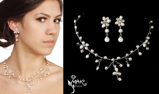 KPL662 KOMPLET BIŻUTERIA ŚLUBNA POSREBRZANA