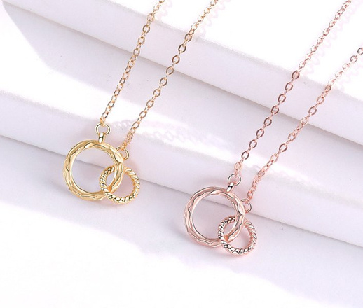 1064/15 Naszyjnik żółte złoto połączone kółeczka