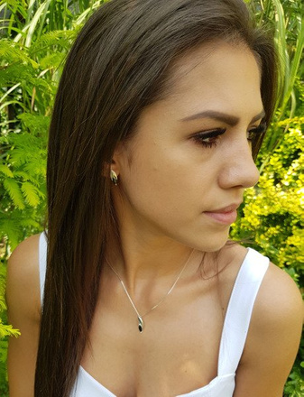 480/104 komplet srebrny łezki z czarnymi cyrkoniami