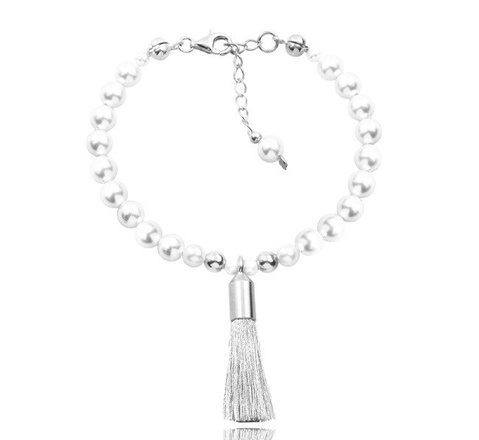 1074/2 komplet chwosty frędzle srebro 925 prezent na komunię urodziny