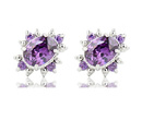 Kol  599/376  KOLCZYKI cyrkonie ciemny fiolet sztyft