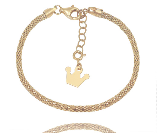 1580 bransoletka srebrna 925 pozłacana gładka z grawerem