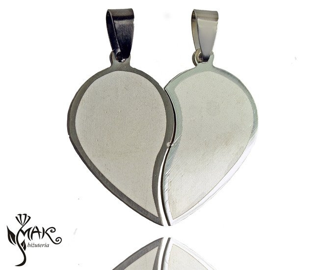 W668 Wisiorki dla zakochanych serce dzielone na pół