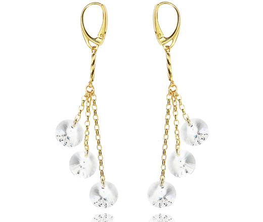 1364 komplet srebrny pozłacany z kryształkami