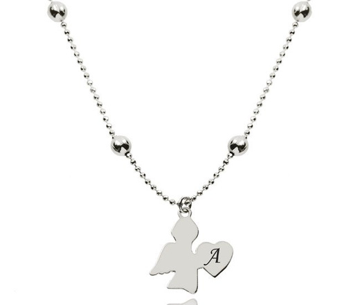 1074/4 komplet Swarovski Elements aniołek srebro 925 prezent na komunię urodziny