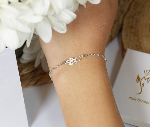 1723 bransoletka srebro 925 skrzydło anioła