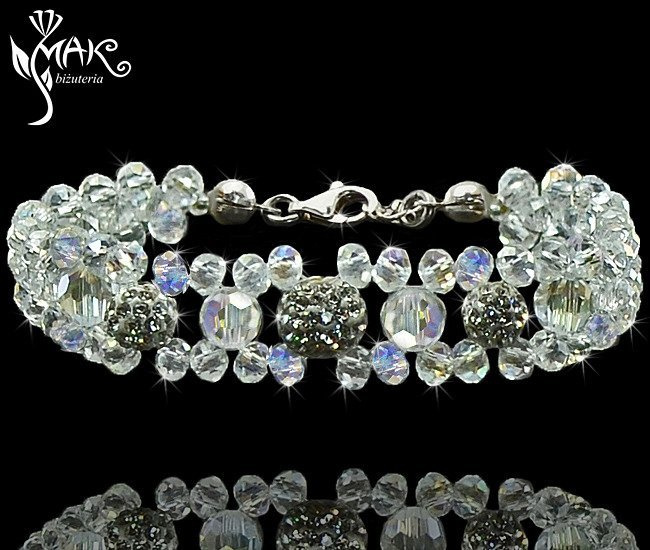 BR425 PIĘKNA BRANSOLETKA  SHAMBALLA - ŚLUB