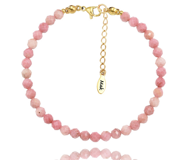 1728/1 bransoletka z rodonitem kamień naturalny złocona