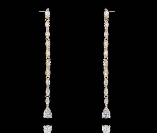 599/1085 kolczyki złocone wysadzane cyrkoniami