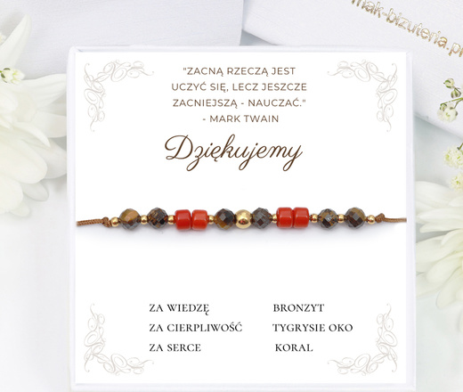  Zestaw dla nauczyciela bransoletka kamnienie naturalne, koraliki 1865/5