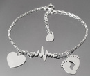 1139 Bransoletka z grawerem srebrna 925  linia życia ekg bicie serca