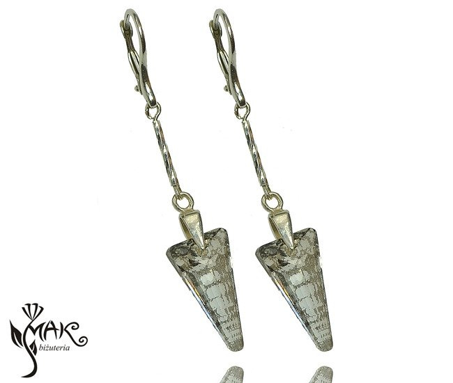 KOL549 KOLCZYKI SWAROVSKI 18 MM silverpat kły