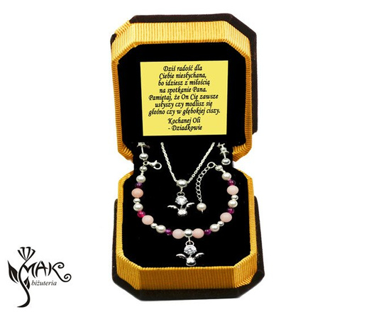 927/3 komplet Swarovski Elements srebro 925 urodziny komunia