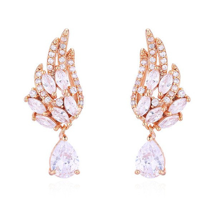 Kol 599/919 kolczyki ślubne pozłacane skrzydła anioła