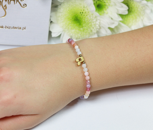 1733/5 bransoletka ze złotą nutką i ametystem