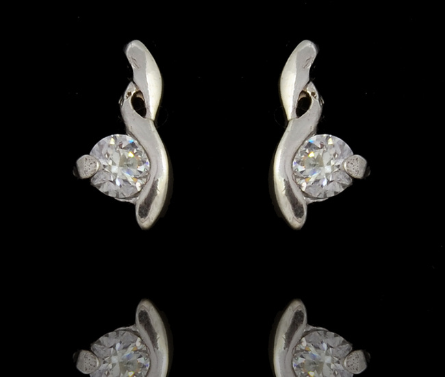 480/434 kolczyki srebrne 925  z cyrkonią