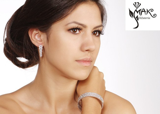 BR599/322 BIAŁE ZŁOTO CYRKONIE BRANSOLETKA