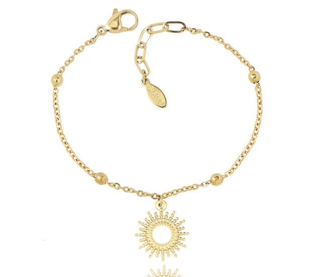 1326/31 bransoletka złota stal szlachetna kuleczki słońce