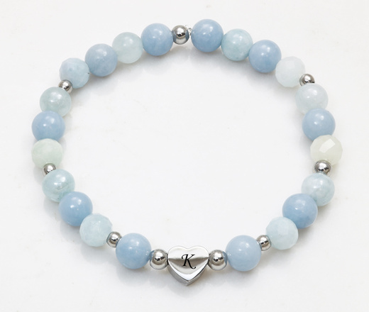 Bransoletka na Baby Shower z grawerem i kamieniami naturalnymi dla mamy 1794/13