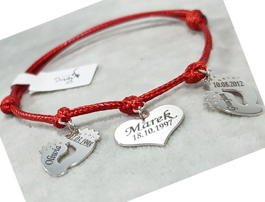 BR843 BRANSOLETKA Z GRAWEREM, SREBRO 925