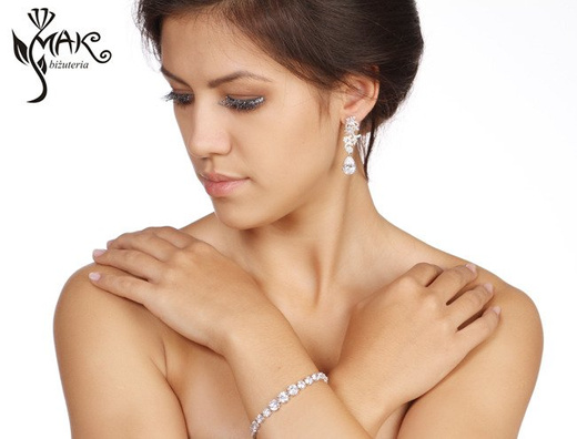 Kol 655/19 KOLCZYKI ślubne, cyrkonie długie