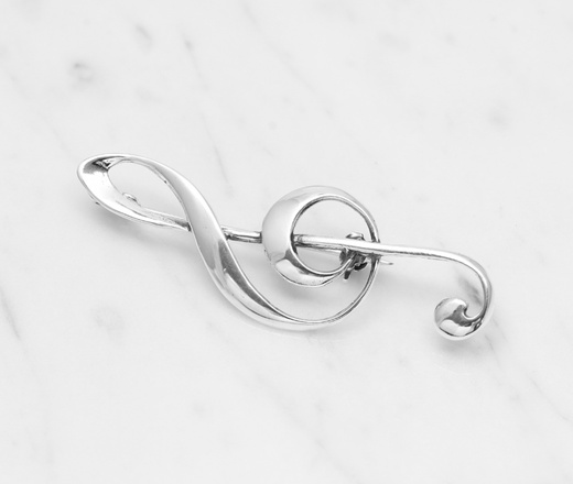 113/10/3 Broszka w kształcie nutki srebro 925