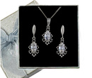 480/191  komplet srebrny w owalną cyrkonią