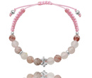 bransoletka kwarc różowy 1750/6 i grawerunkiem, srebro 925