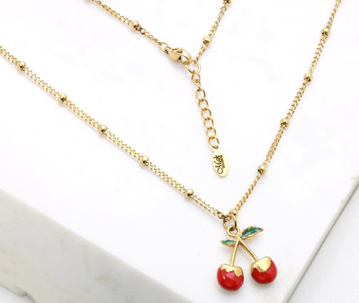 Pozłacany naszyjnik z wisienkami 1801/1