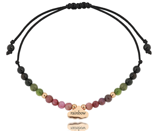 1733/7 bransoletka z chmurką grawerowaną i turmalinem