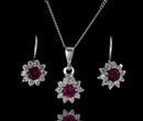 480/236 komplet srebrny z różowymi cyrkoniami