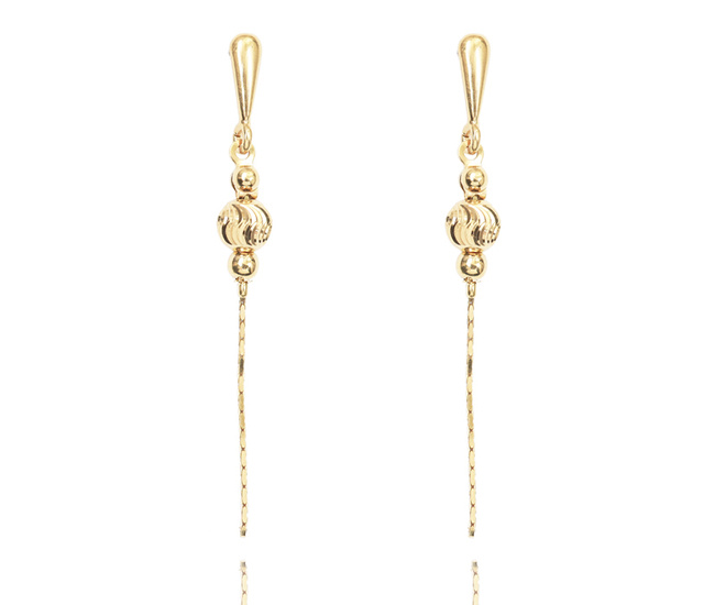 1306/1 kolczyki srebrne 925 złocone z kuleczkami