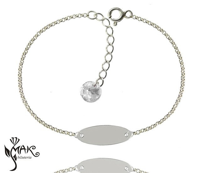 BR772 BRANSOLETKA OWAL srebro 925 Swarovski Elements CELEBRYTKA