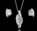 480/160  komplet srebrny z błyszczącymi cyrkoniami