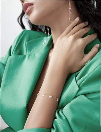 1388 komplet srebrny 925 pozłacany z kryształkami