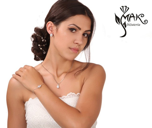 Kpl865 komplet ślubny, biżuteria ślubna z cyrkoniami b599/811 n599/814 k686/16