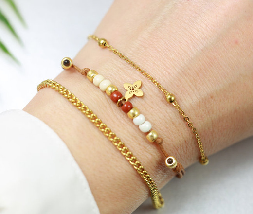 1423 bransoletka srebrna 925 złocona z koniczynką ażurową